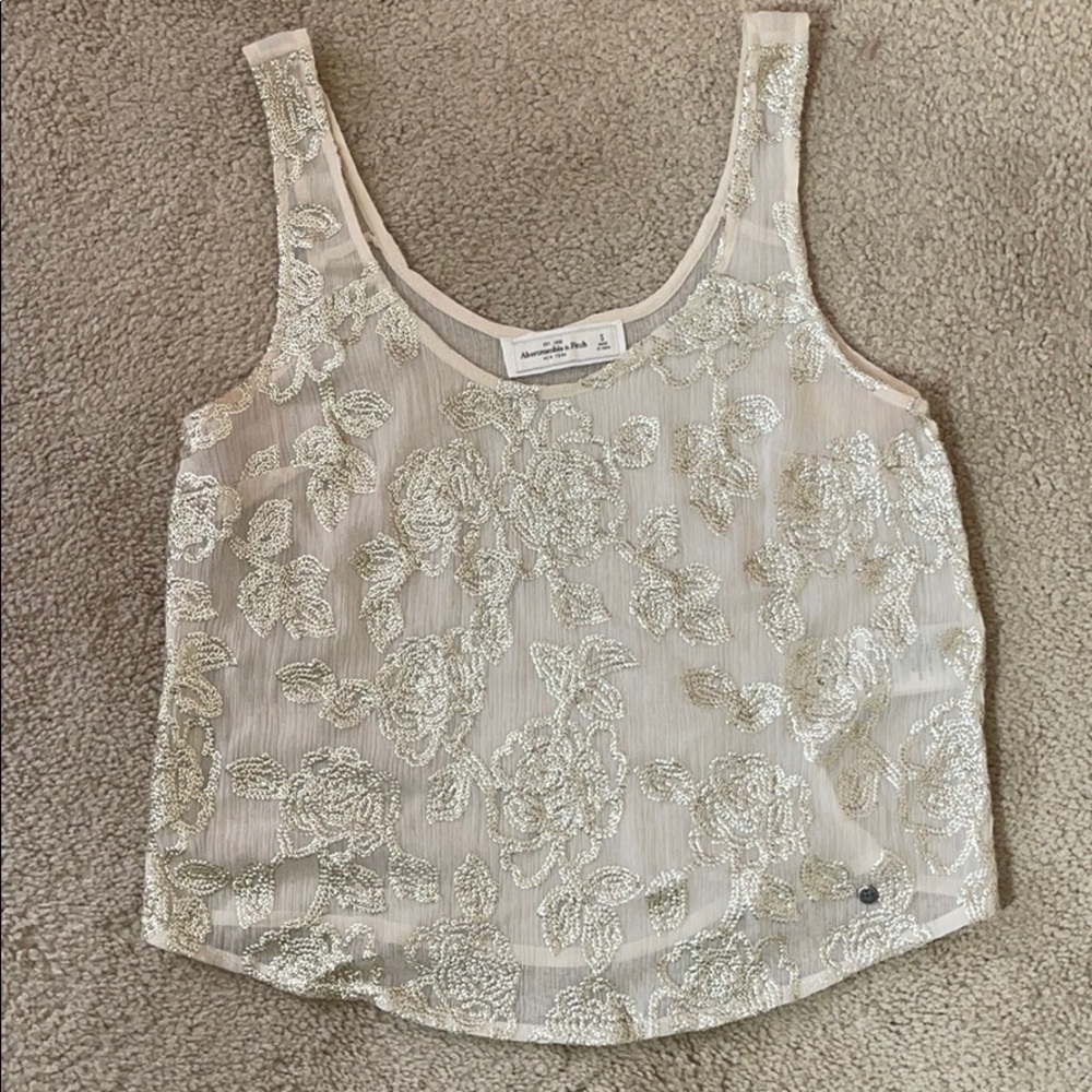 Sheer tank top blouse with sequin detail